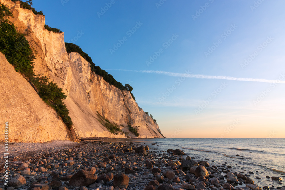 Gorgeous coatal scenery  with stunning view to the white chalk cliffs of the Danisch island of Møn.
