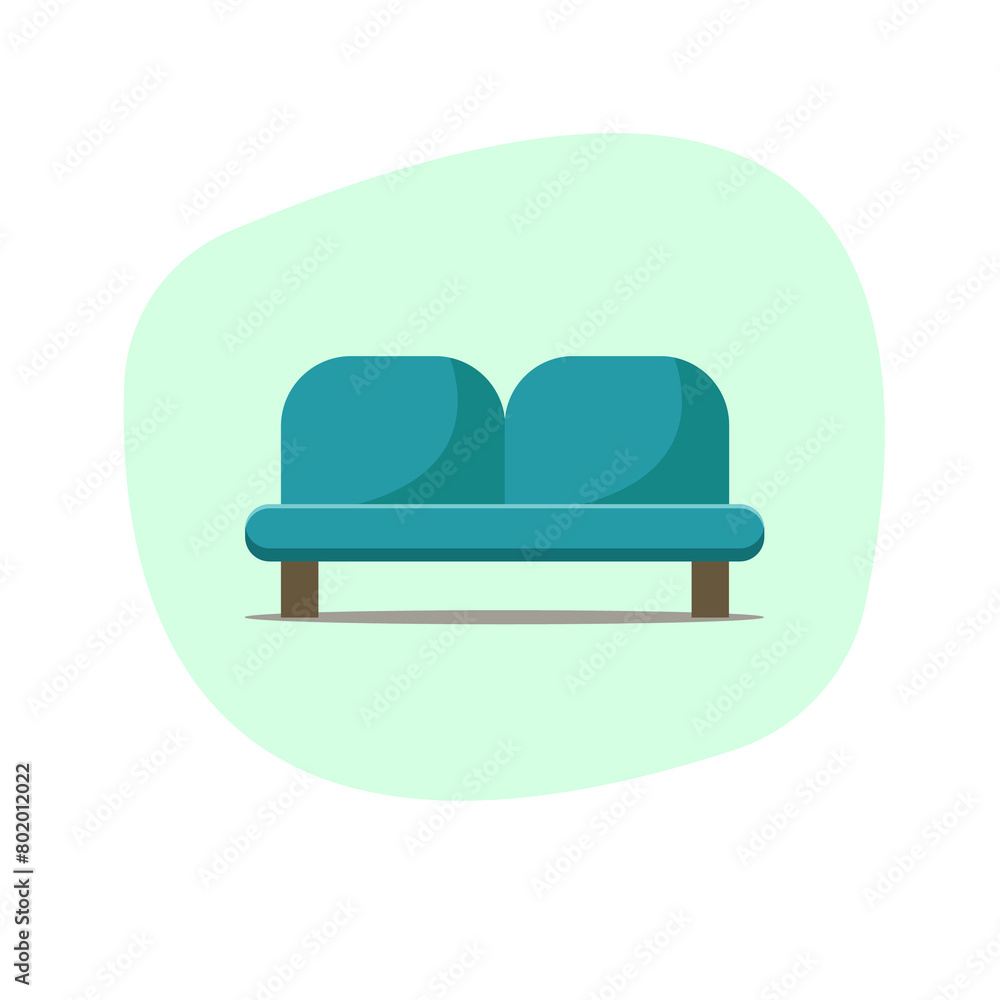 Modern sofa on a bright background. Sofa icon. Modern sofa on a bright background. Sofa icon.