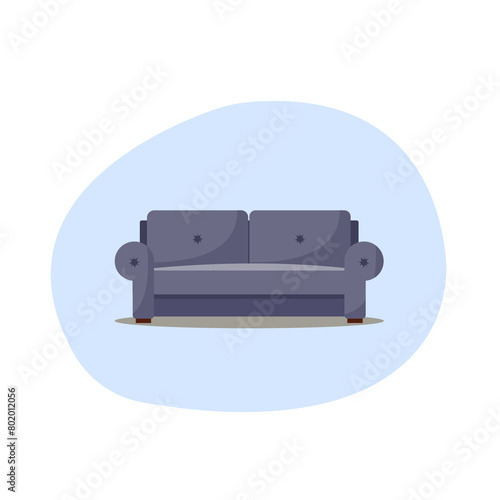 Modern sofa on a bright background. Sofa icon. 