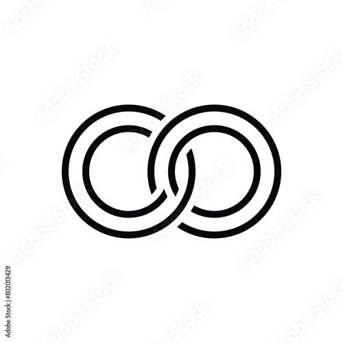 Black line icon for double