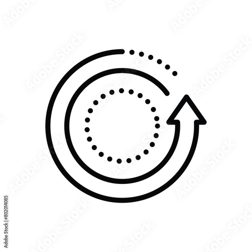 Black line icon for refresh