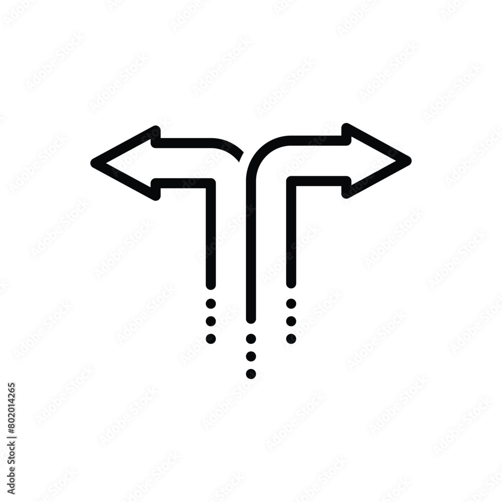 Black line icon for two way Black line icon for two way