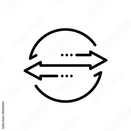 Black line icon for transfer
