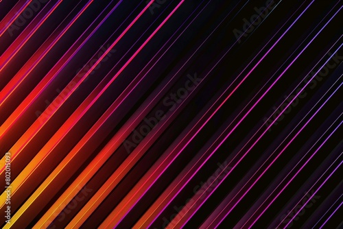 Flowing lines in a vibrant orange and purple gradient, creating a minimalist aesthetic on black.