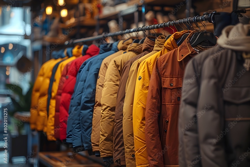 Obraz premium Diverse Range of Stylish Jackets for Warm and Versatile Winter Fashion