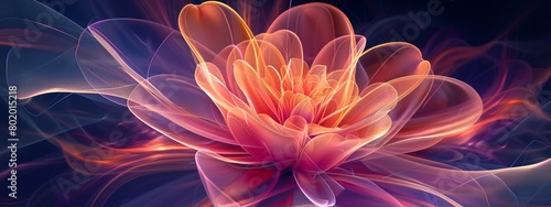 A stylized flower illustration with petals formed by thick lines that pulsate outwards  creating a blooming effect.