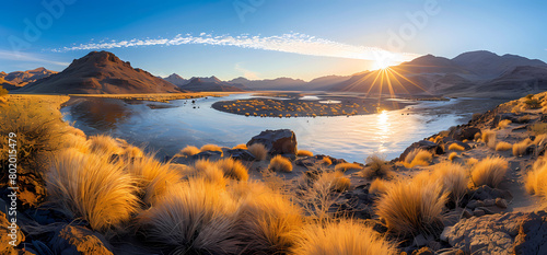 the Orange River in Namibia desert mountains