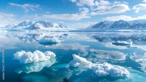 Urgent Global Action Needed as Antarctic Glacier Melts. Concept Antarctic Glacier Melting, Global Climate Change, Urgent Action Required, Environmental Crisis photo