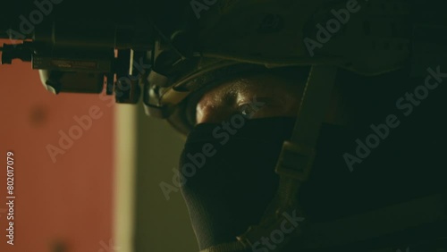 Soldier Aiming and Waiting to shoot