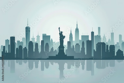 New York City skyline vector flat design
