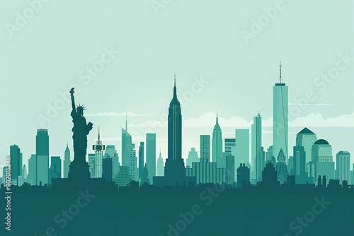 New York City skyline vector flat illustration