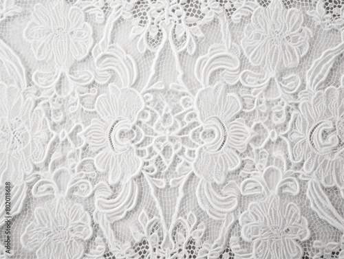 Elegant White Lace Pattern  Delicate Textile Design  background  AI Generation
