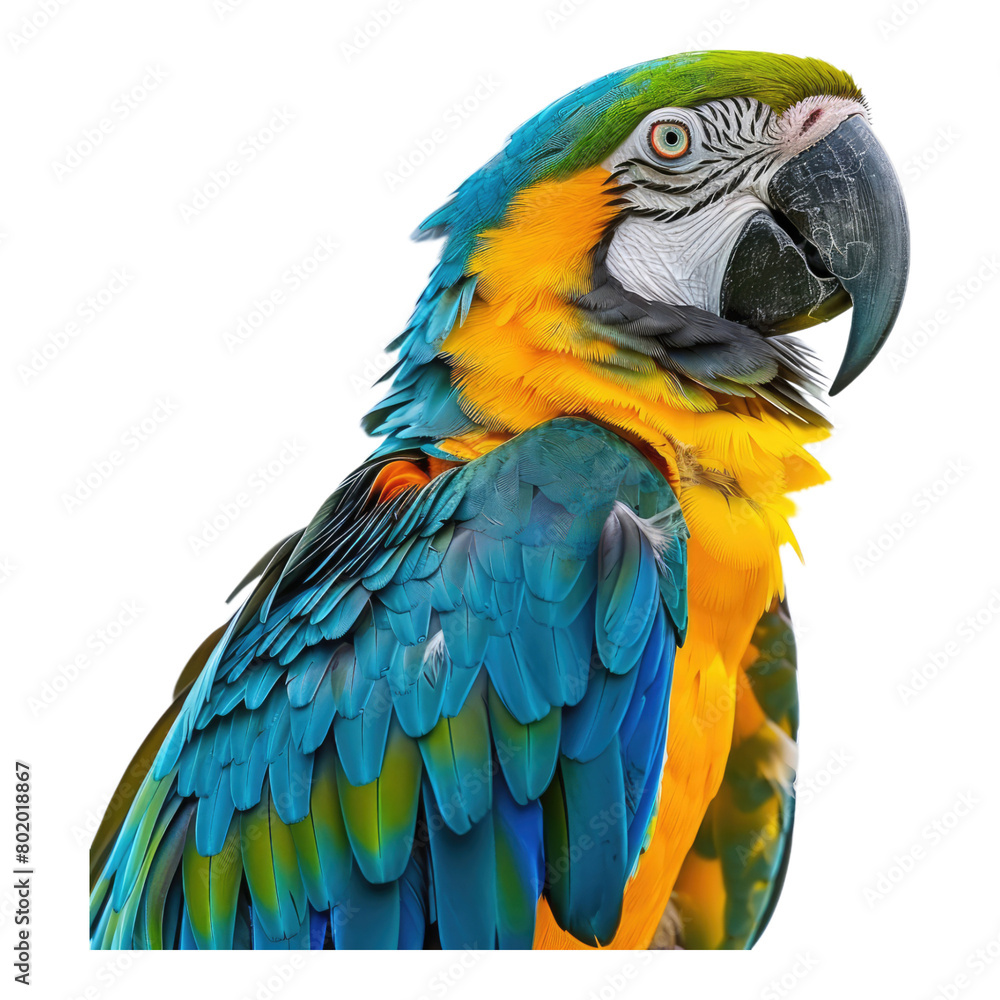 Fototapeta premium Photo of macaw isolated on transparent background