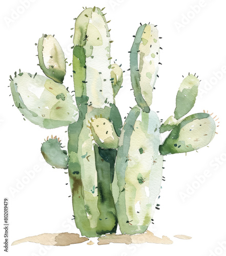 Hand-painted watercolor cactus illustration photo