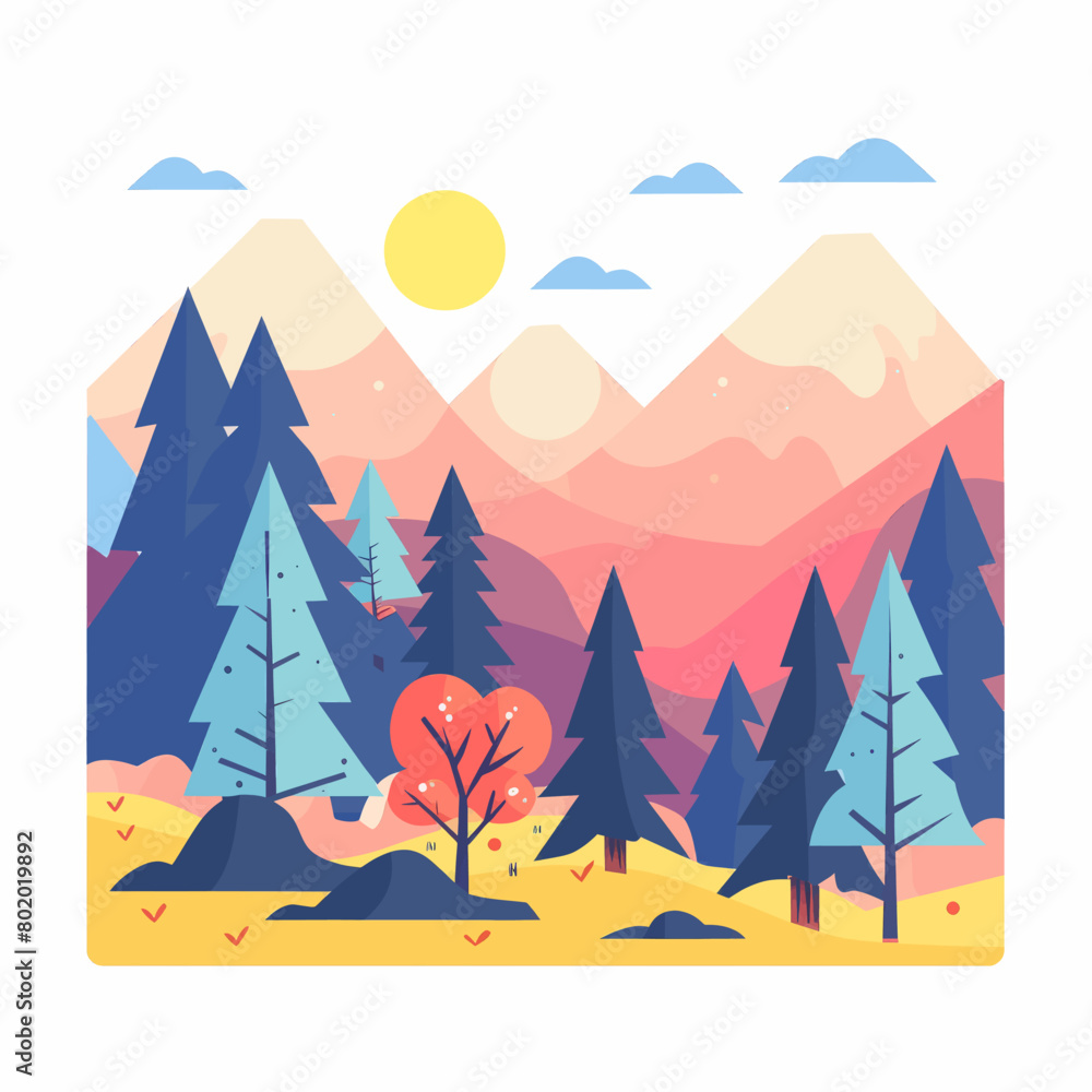 A mountain range with a sun shining on it A mountain range with a sun shining on it