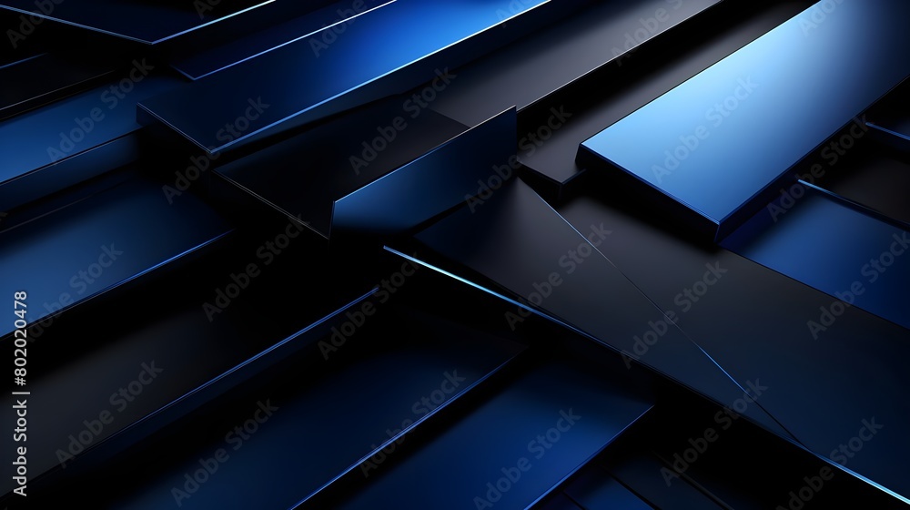 Obraz premium 4K Minimal Background Simple Template in Royal Blue and Black Tone, Elegant Design for High-Resolution Minimalism, Hand Edited Generative AI