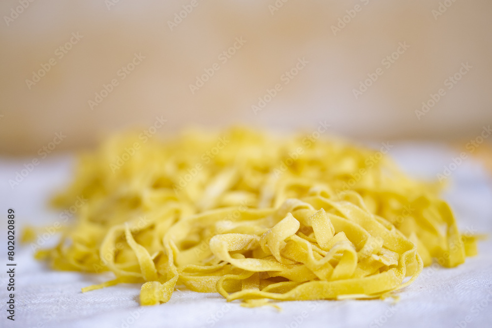 Fotografie handmade egg tagliatelle