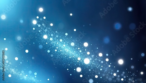 Magical Blue Background with Glowing Dots and Lights