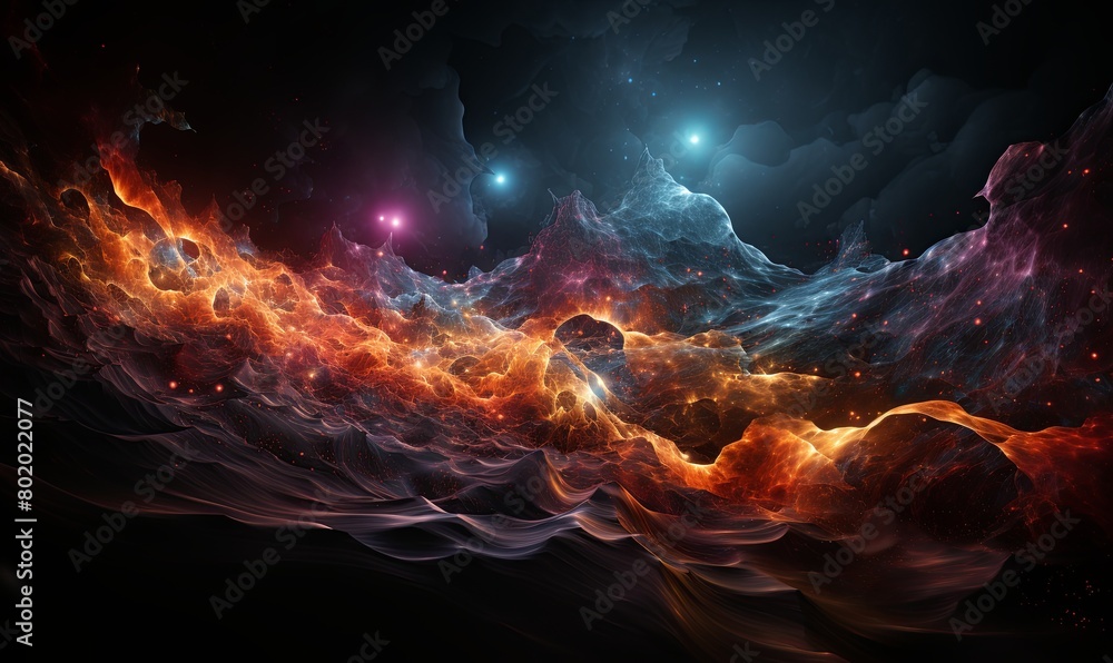 Colorful Space Filled With Clouds and Stars Colorful Space Filled With Clouds and Stars