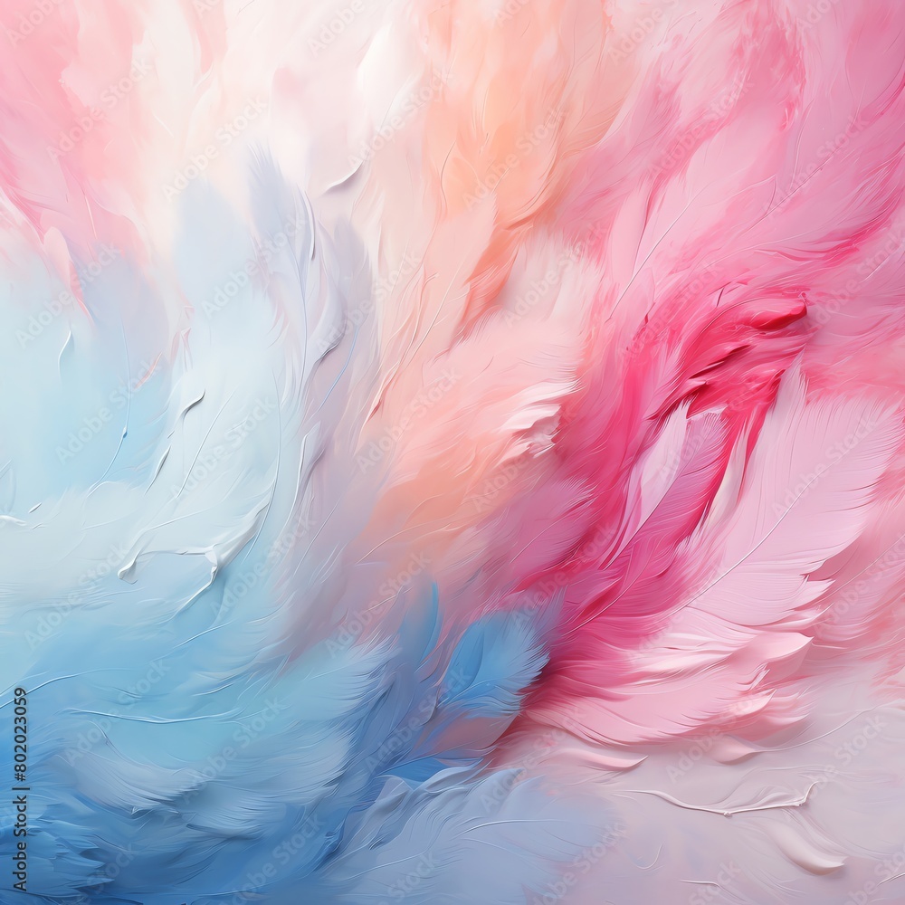Soft, featherlike brush strokes in pale pinks and blues, creating a gentle and dreamy atmosphere on an isolated background