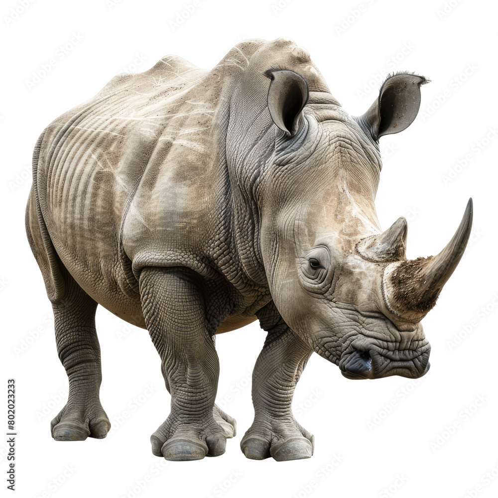 Fototapeta premium Photo of rhinoceros isolated on transparent background