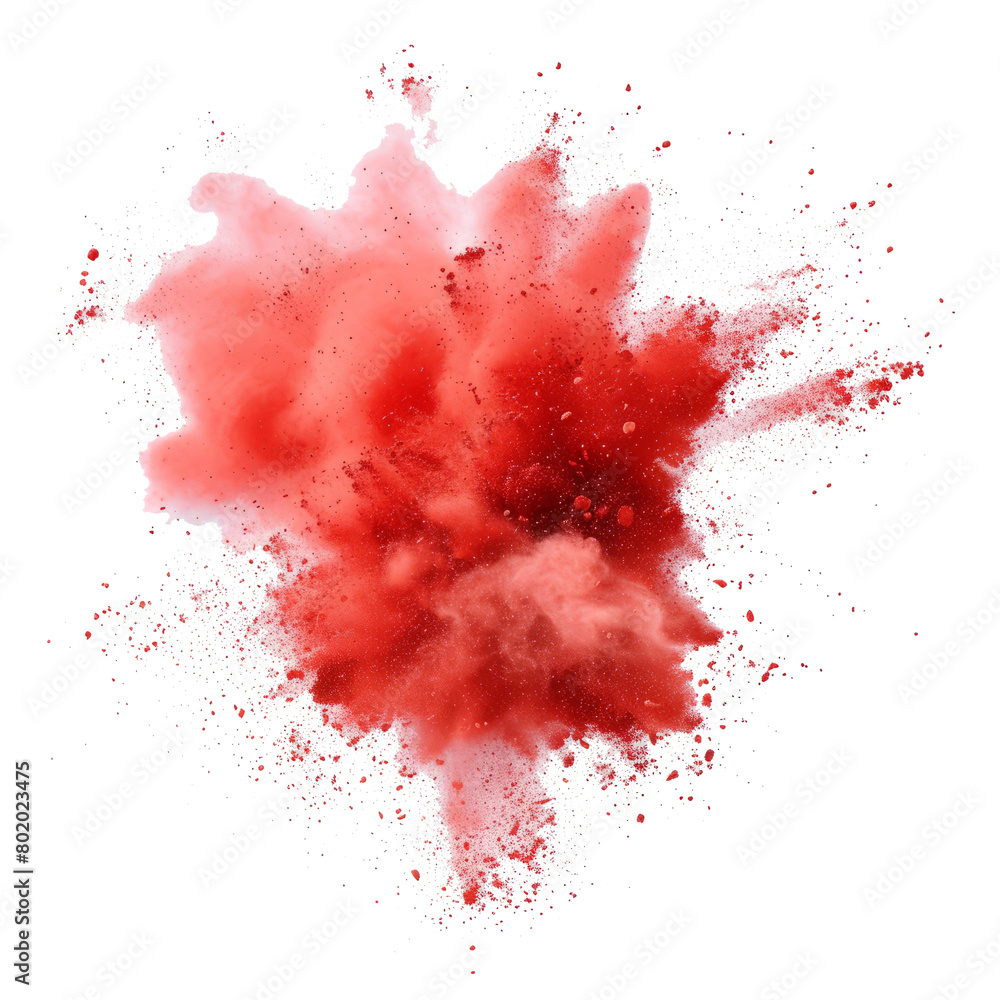 red paint splashes isolated