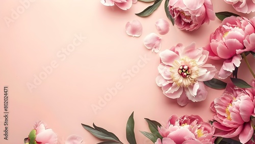 Feminine floral banner with peonies for various occasions and celebrations. Concept Flower Designs, Peonies Decor, Feminine Banners, Celebration Decor, Occasion Themes © Anastasiia