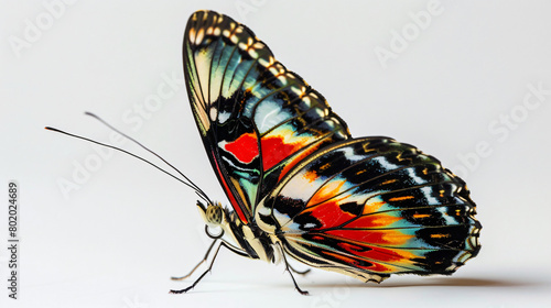 Beautiful butterfly on white background closeup --ar 1