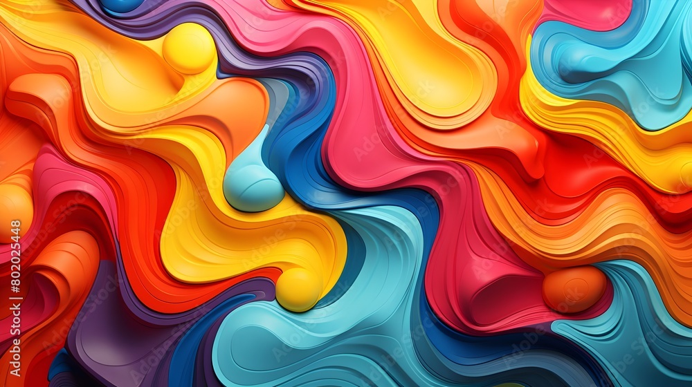 Fototapeta premium Colorful 4K Art Abstract Patterns Background, Vibrant Design for High-Resolution Themes, Hand Edited Generative AI