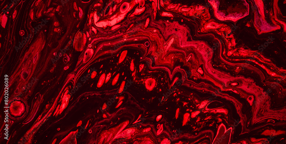 Colorful Abstract: Red Spots and Fluid Shapes Colorful Abstract: Red Spots and Fluid Shapes