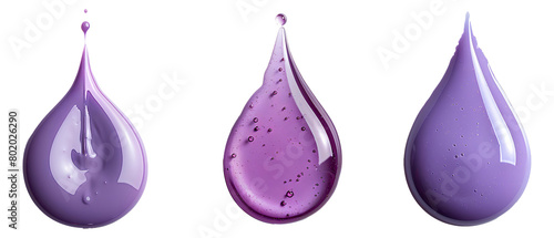 Purple pigment drop set PNG. Drop of purple paint PNG. purple liquid pigment splatter and explosion isolated. purple paint drop top view PNG