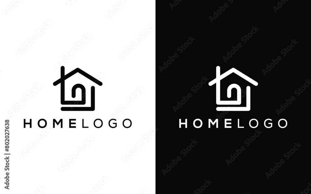 Minimalist Home icon vector logo. Modern Home real estate vector logo Minimalist Home icon vector logo. Modern Home real estate vector logo