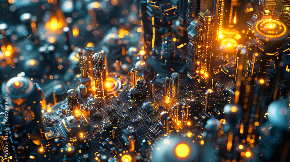 Generic intricate electronic elements in an abstract advanced technology composition Generic intricate electronic elements in an abstract advanced technology composition