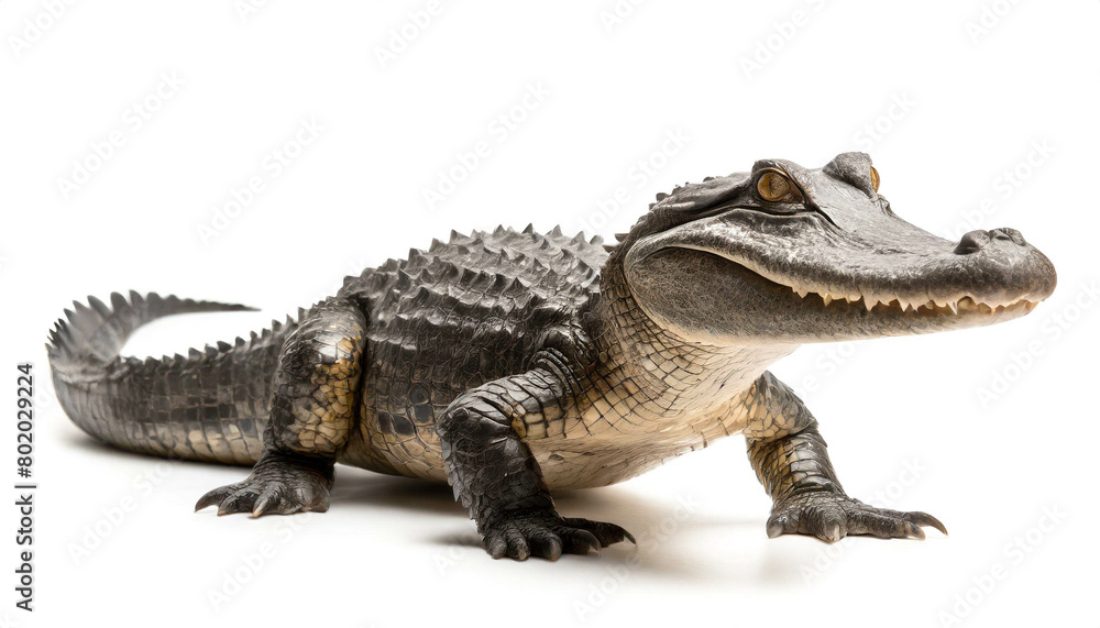 Alligator auf vier beinen isoliert auf weißen Hintergrund, Freisteller Alligator auf vier beinen isoliert auf weißen Hintergrund, Freisteller