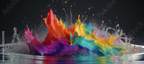 colorful watercolor ink splashes, paint 341