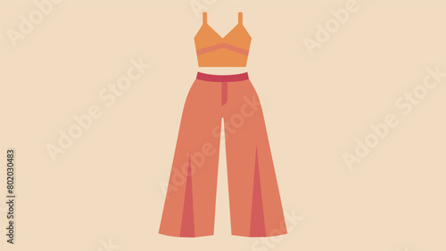 A halterstyle crop top paired with flowy wideleg pants creating a trendy yet breathable sauna look..