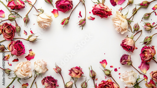 A stunning image featuring a rose flower with a blank space in the middle, perfect for adding text or overlaying graphics, This photo is ideal for use on social media 