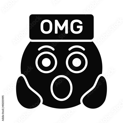 Oh My God expression emoji vector design, editable vector