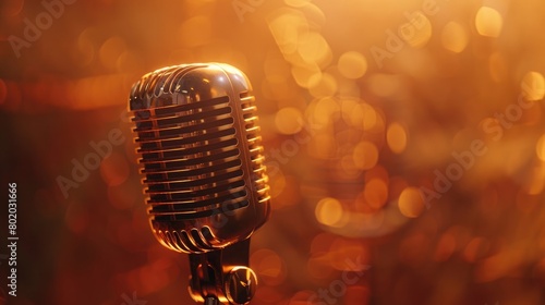 A captivating image of a vintage microphone, its iconic design and warm tone evoking the golden age of music on Global Beatles Day.