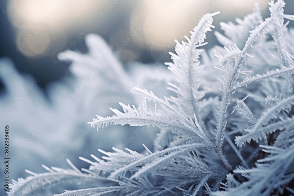Pine needles covered in frost. Pine needles covered in frost.