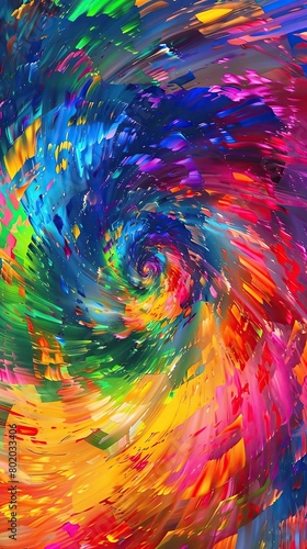 Color whirl with a rainbow spin and kaleidoscope swirl  depicting a dynamic and mesmerizing pattern of swirling colors