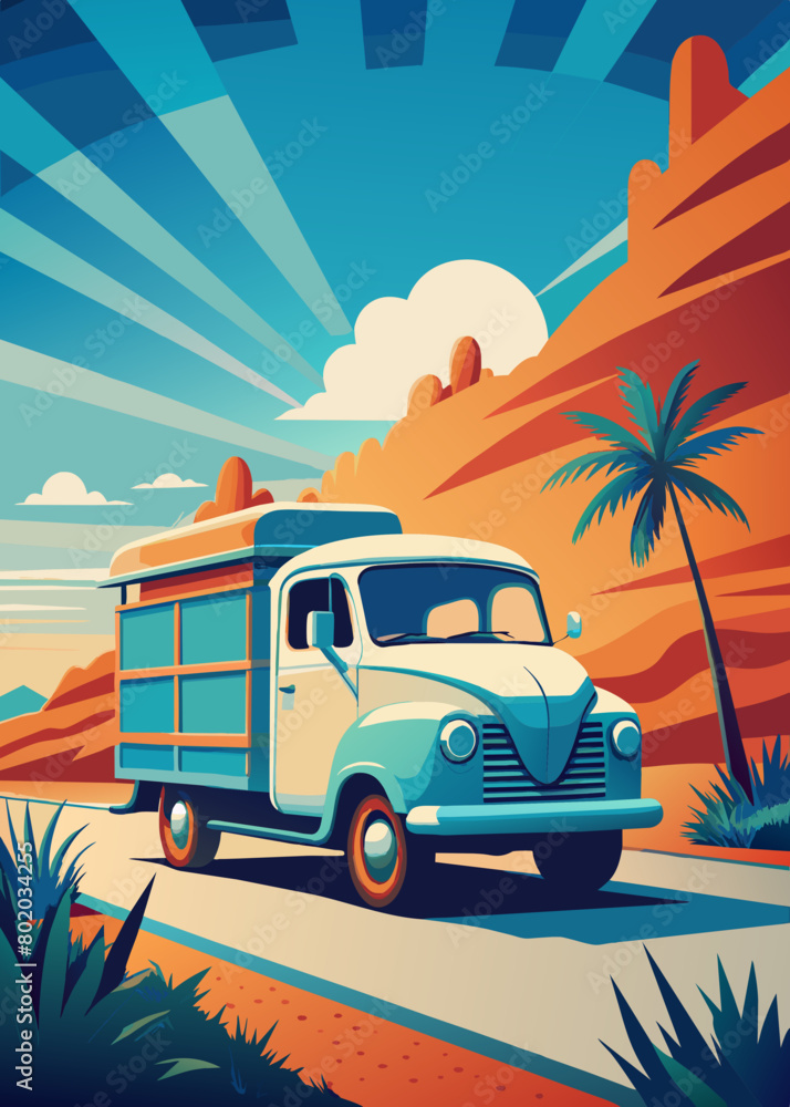 Obraz premium truck on the road