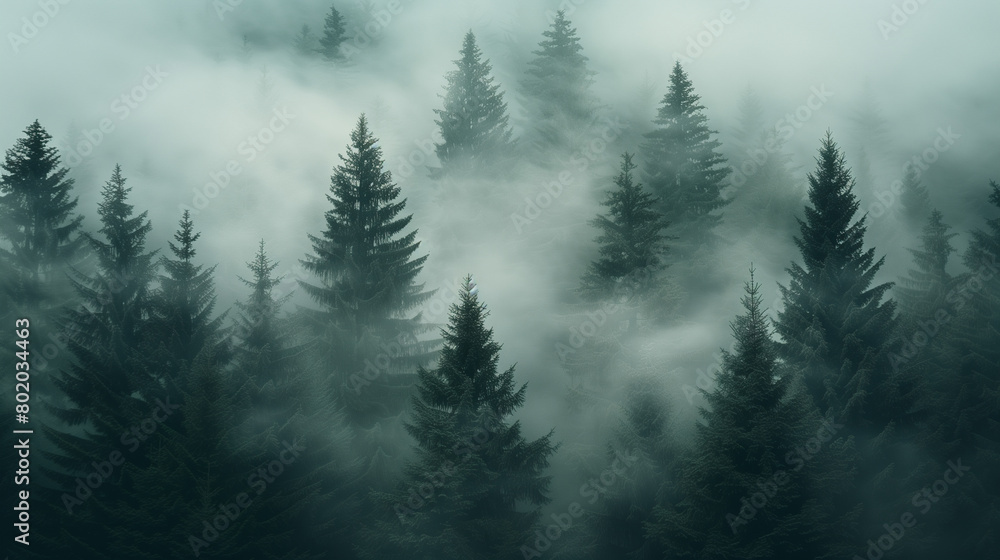 a foggy forest with trees and fog in the background a foggy forest with trees and fog in the background