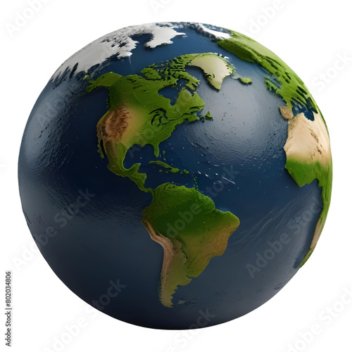 Fototapeta Naklejka Na Ścianę i Meble -  View of 3d images of planet earth, earth globe isolated on transparent background. png