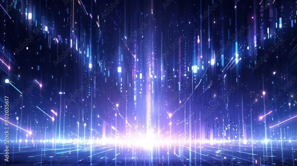 Abstract Background of Binary Code and AI Algorithms. Technology and ...