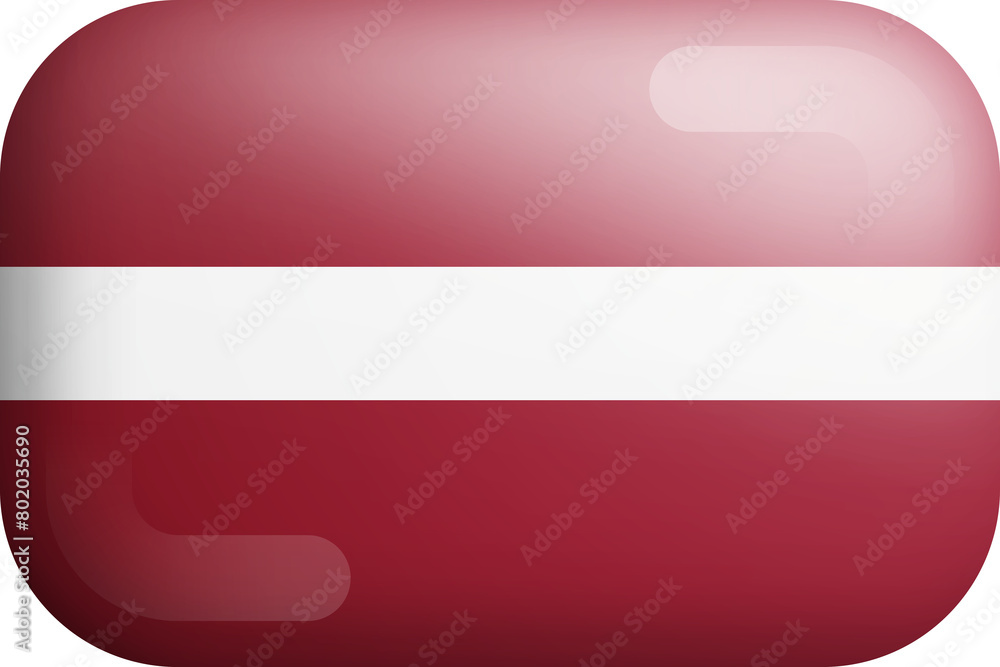 Latvia Official National Flag 3D Rounded Glossy Icon Isolated Design Element Latvia Official National Flag 3D Rounded Glossy Icon Isolated Design Element