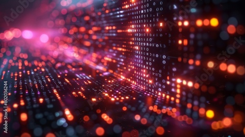 Wallpaper Mural Abstract Background of Binary Code and AI Algorithms. Technology and Innovation Concept in Blue and Purple Shades，4k wallpaper, HD background image Torontodigital.ca