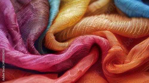 A colorful graphic design highlighting the brands use of natural dyes and nontoxic printing ods on their clothing.. photo