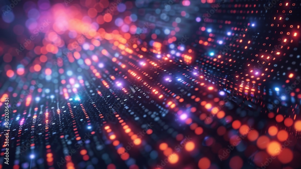 Abstract Background of Binary Code and AI Algorithms. Technology and ...