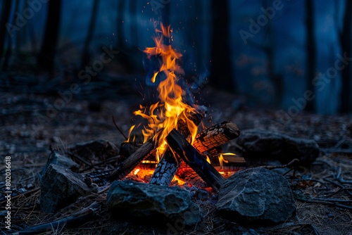 The warmth of a campfire on a chilly evening